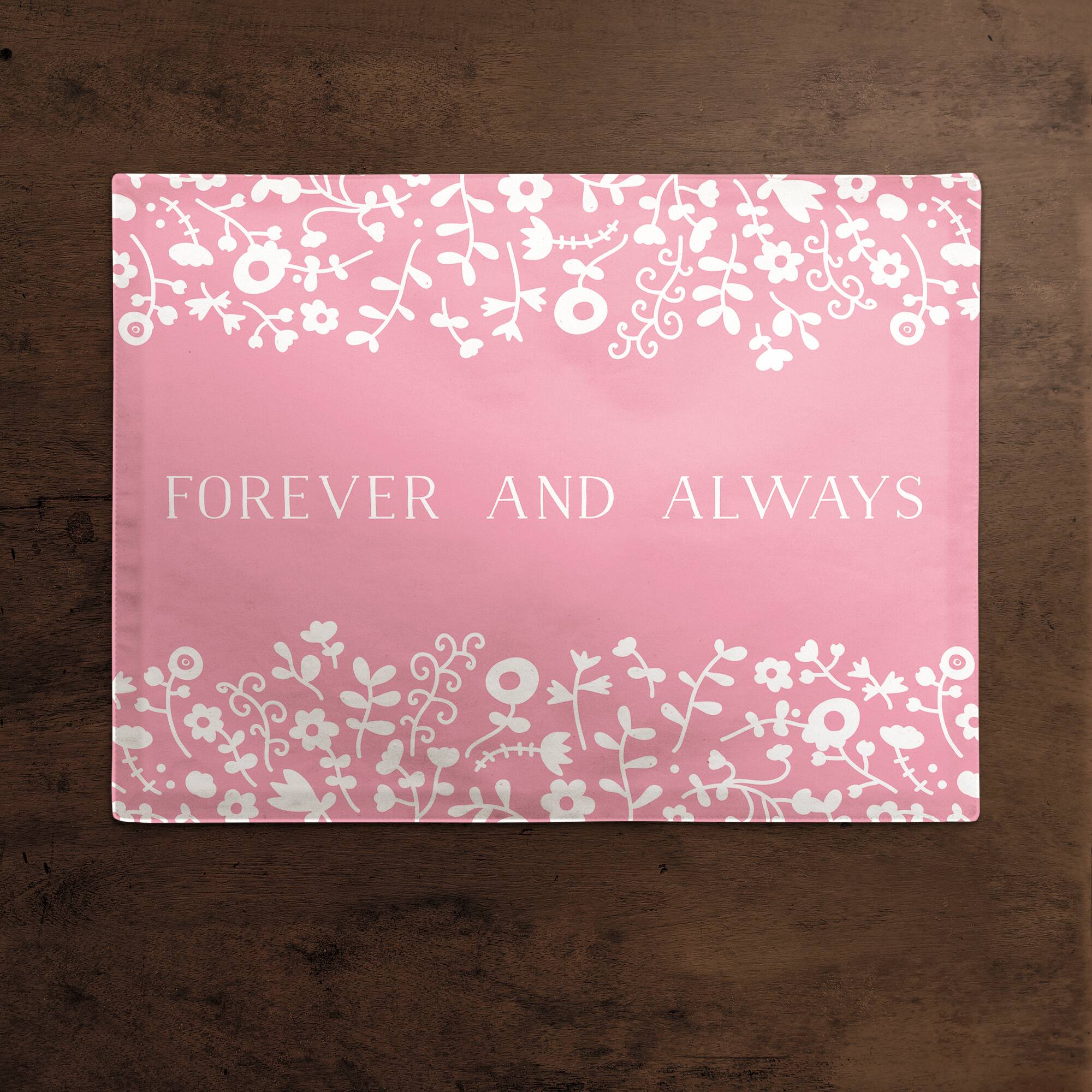 Heart Floral Pattern 14" x 18" Cotton Twill Placemat